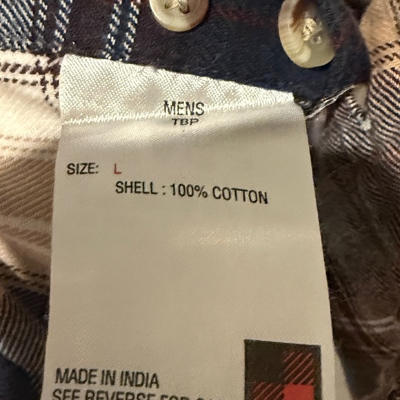 Men’s Woolrich Flannel Button Down Shirt Long Sleeve Size Large Brown Cream EUC - Picture 5 of 8